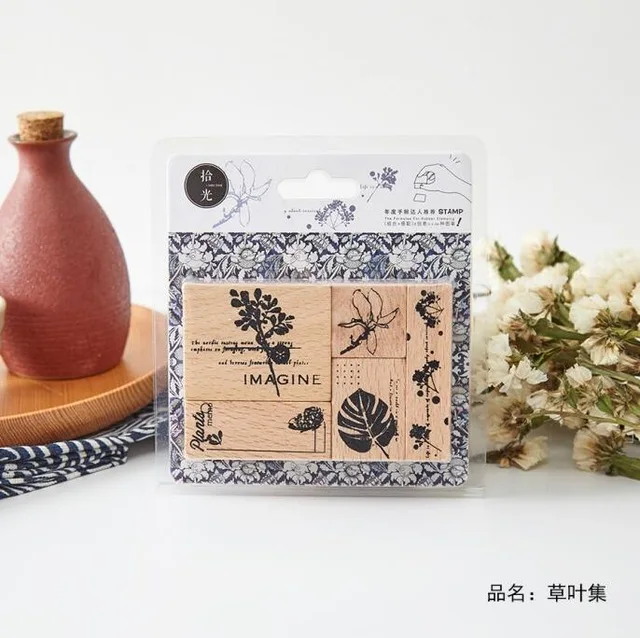 

Japanese series Vintage Plants wood stamp DIY craft wooden rubber stamps for scrapbooking stationery scrapbooking standard stamp