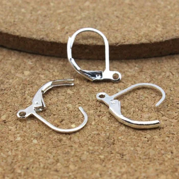 

50pcs/lot 10.5*15.5mm Back Earring Stoppers Ear Jewelry Findings Silver Color French Style Ear Wire Back Earring Hook