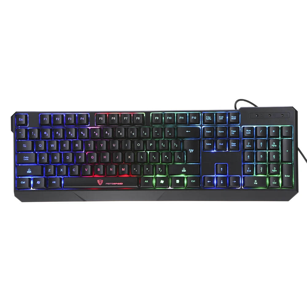 

104 Gaming Keyboard USB Wired LED Colorful Backlit Backlight Illuminated PC Desktop Notebook Laptop