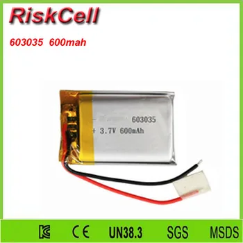

Free shipping 100pcs/lot 603035 3.7V 600mah Lithium polymer Battery with Protection Board For MP4 GSP PSP Digital