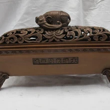 Bi002174 Китайский Королевский Чистая Фиолетовый бронзовый благоприятный Слоны Цветы курильница