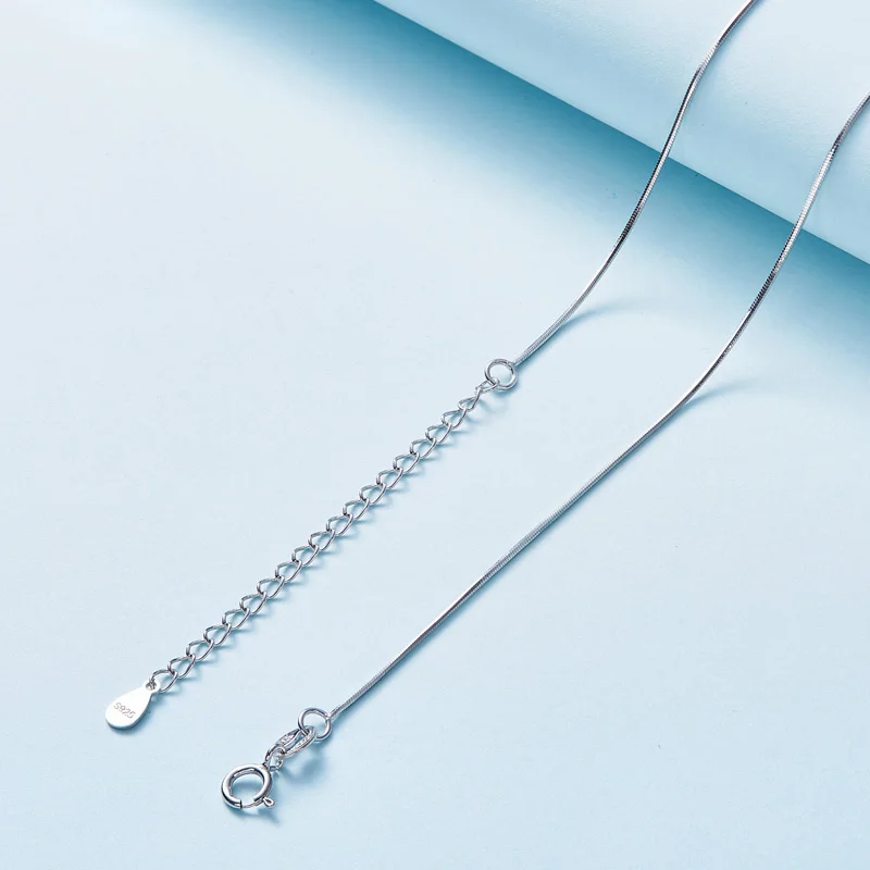 CDE 925 пробы Серебряное ожерелье ювелирные изделия украшенные кристаллами от Swarovski регулируемые цепи 1 шт. для женщин ювелирные изделия DIY - Цвет камня: Snake chain