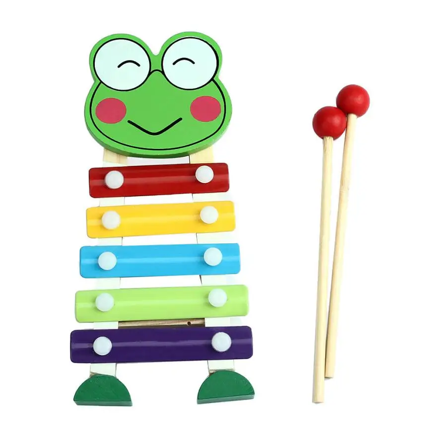 Baby Kid 5 Note Xylophone Musical Toys Wisdom Development Wooden Levert
