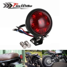 Red LED Motorcycle accessories Adjustable Cafe Racer Style Stop Tail Light Motorbike Brake Rear font b