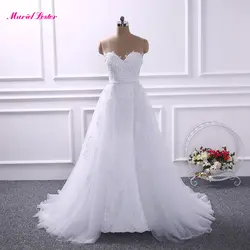 Vestido De Casamento 2 в 1 роскошное Русалка свадебное платье со съемным шлейфом аппликации кружево платья для женщин Свадебное Платье De брак