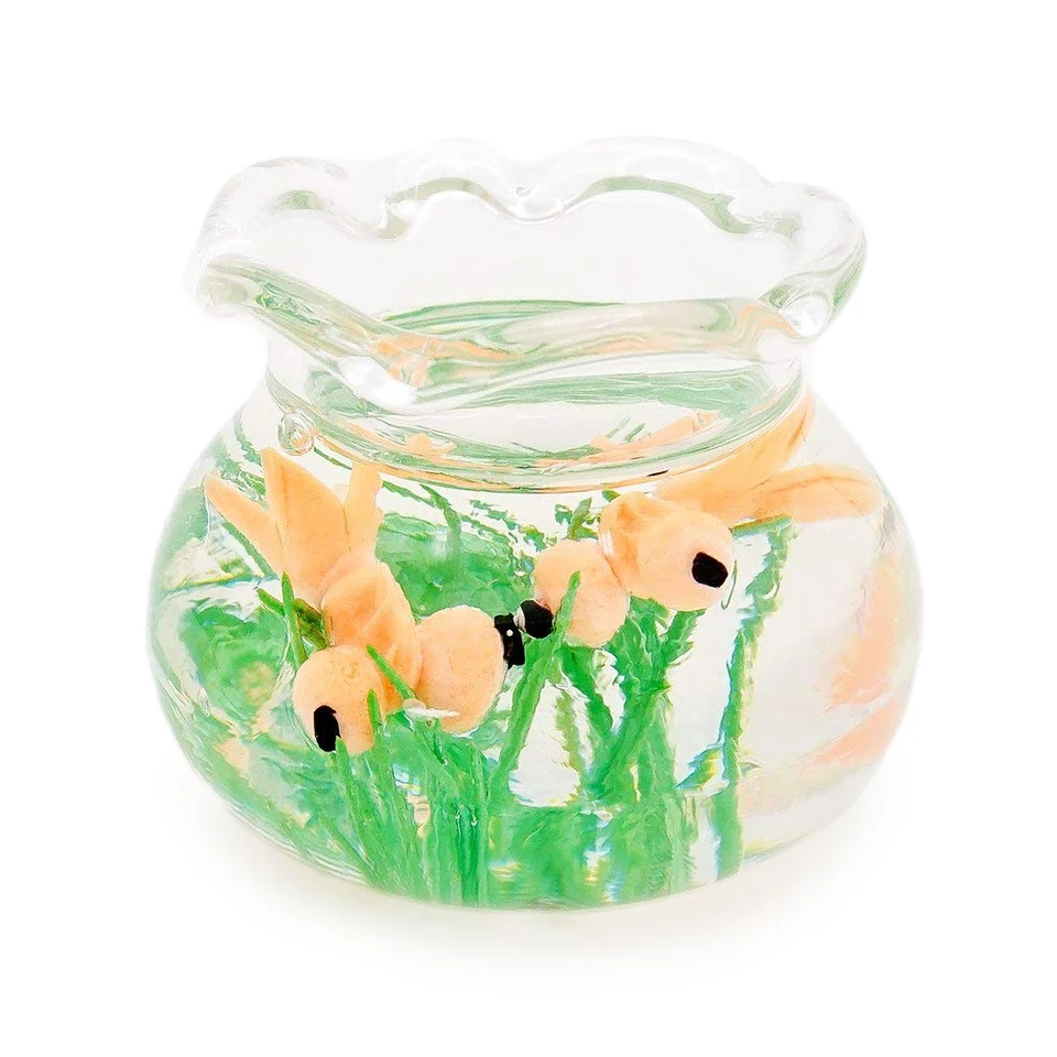 fish tank with dollhouse furniture