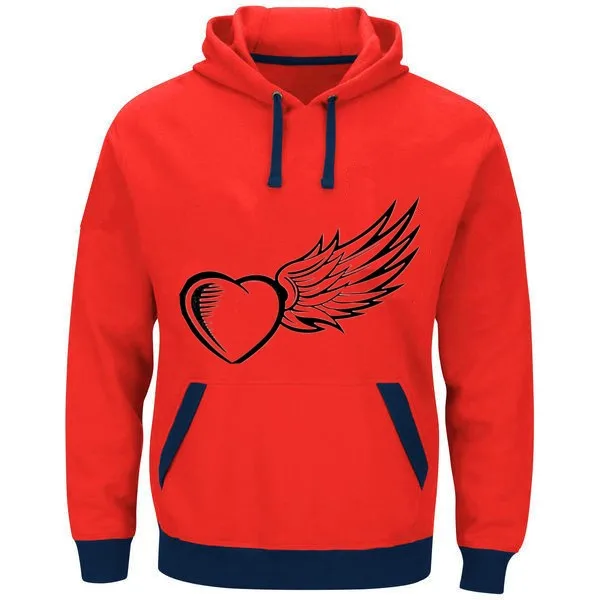 Wings Logo Picture Style Red Hoodies New Stitching Jerseys Customize Wings Team Player Any Name