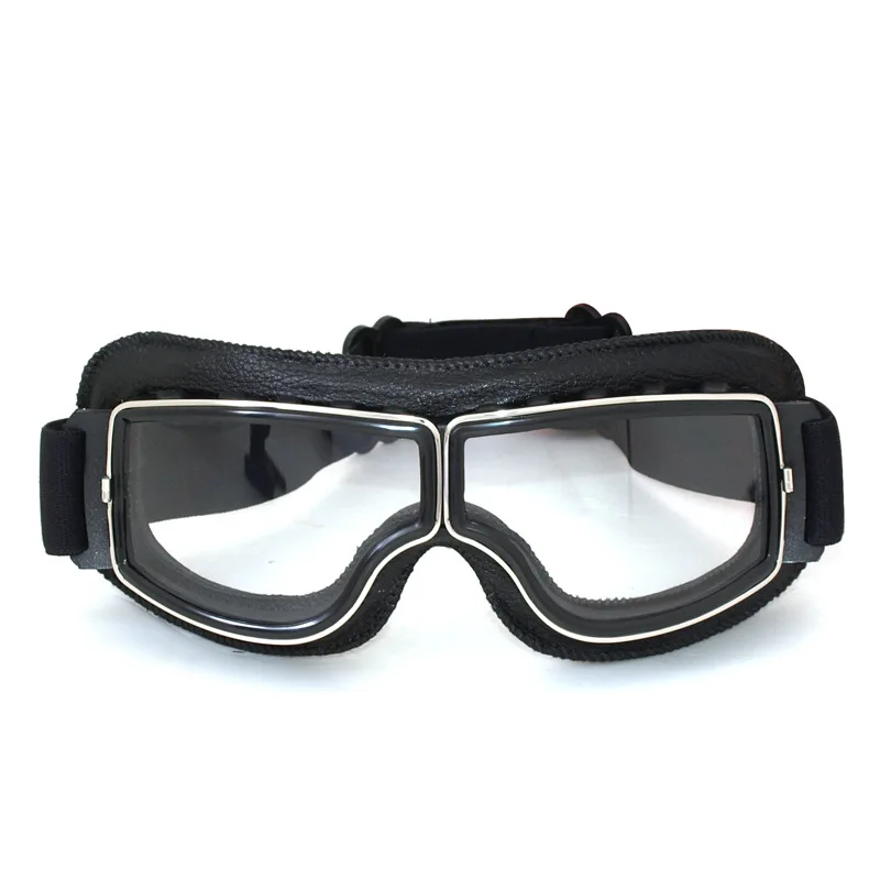 colore nero ATO 102 Occhiali da aviatore in stile vintage per moto