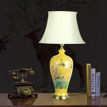 Цветок Птица Китай старинная для гостиной старинная настольная лампа фарфоровая Керамическая Настольная лампа свадебное украшение традиционная настольная лампа