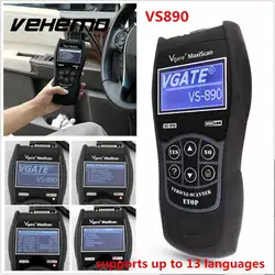 VS890 OBD2 автомобиля код неисправности сканера данных диагностические проверки двигателя Многоязычная