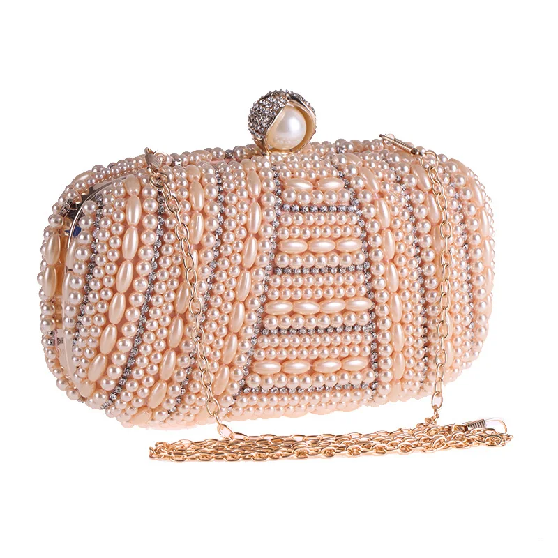 Handmade Pearl Beading Women Evening Clutch Wedding Bride Flap Party Pouch Bag Crystal Metal Hasp Handbag Crossbody Shoulder Bag Handmade Pearl Beading Women Evening Clutch Wedding Bride Flap Party Pouch Bag Crystal Metal Hasp Handbag Crossbody Shoulder Bag