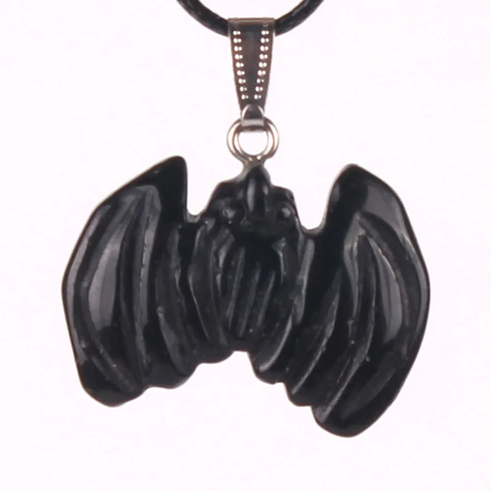 

Wholesale 24pcs Green Aventurine Jewelry Multicolor Vampire Bat Men Pendant Vintage Gothic Crystal Charms Pendants Free Shipping