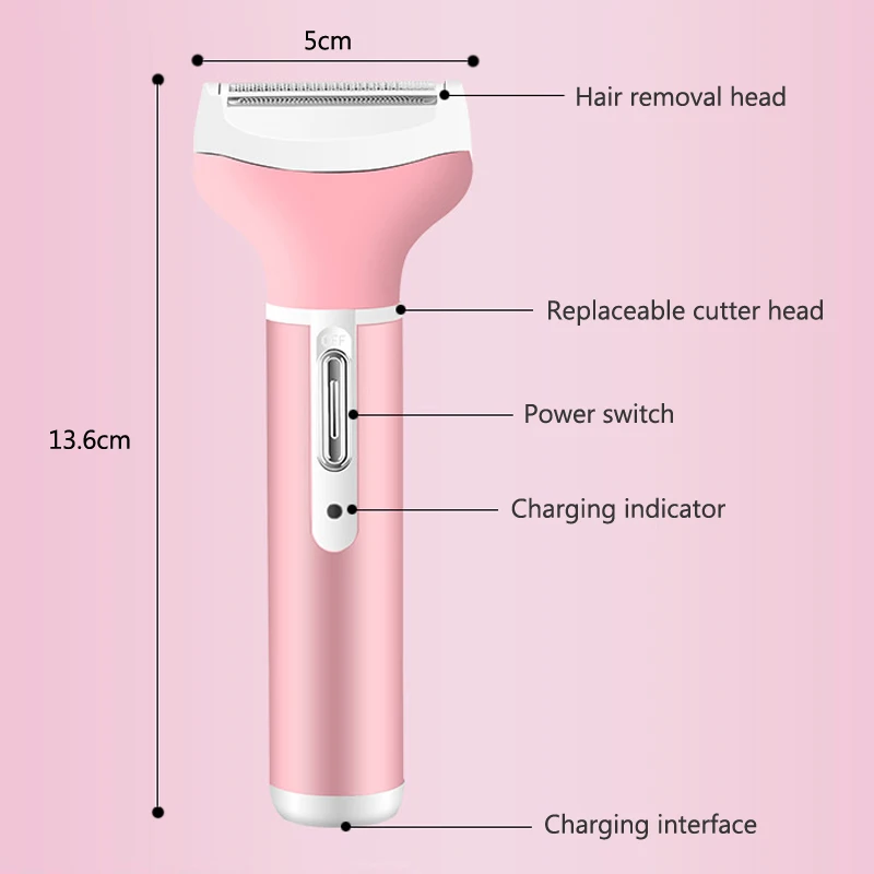 4 в 1, Женский электробритва, эпилятор, портативный, для бритья бровей, бороды, носа, триммер, перезаряжаемая бритва, Женский комплект для удаления волос 41D