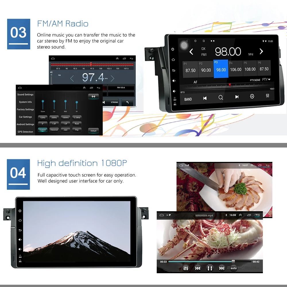 Excellent Panlelo Qcta Core Android GPS Navigation For BMW E46 Android 8.1 4G RAM Audio Radio IPS Screen Multimedia For BMW E46 RDS WiFi 1