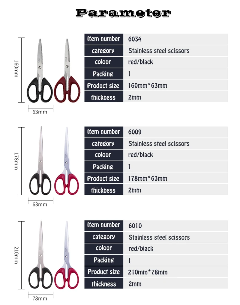 2 шт./лот Deli ножницы из нержавеющей стали 3 Размеры цвета красные, синие дополнительно 160 мм 178 210 офис школьников ножницы