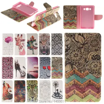 

Fashion Colorful Painting Stand Flip Leather Cover Case for Samsung Galaxy J5 2016 J510 cell Phone Cases with Card Holder Caque