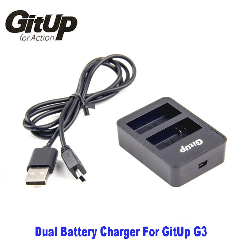 

Original GituUP Dual Battery Charger for GitUp G3 Git3 G3 Duo Action Camera Conveniently Charges GitUp G3 camera Two Batteries