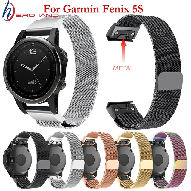 

Bands Replacement 20mm Easy Fit wristband for Garmin Fenix 5S plus Milanese smart watchband strap Magnet steel GPS Quick Install