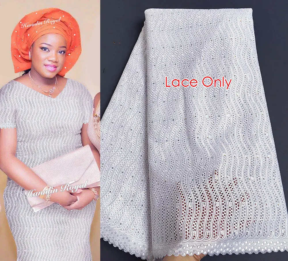 

5 yards Nigerian Green original Swiss voile lace eyelet embroidery African lace fabric cotton 100% unique excellent high quality