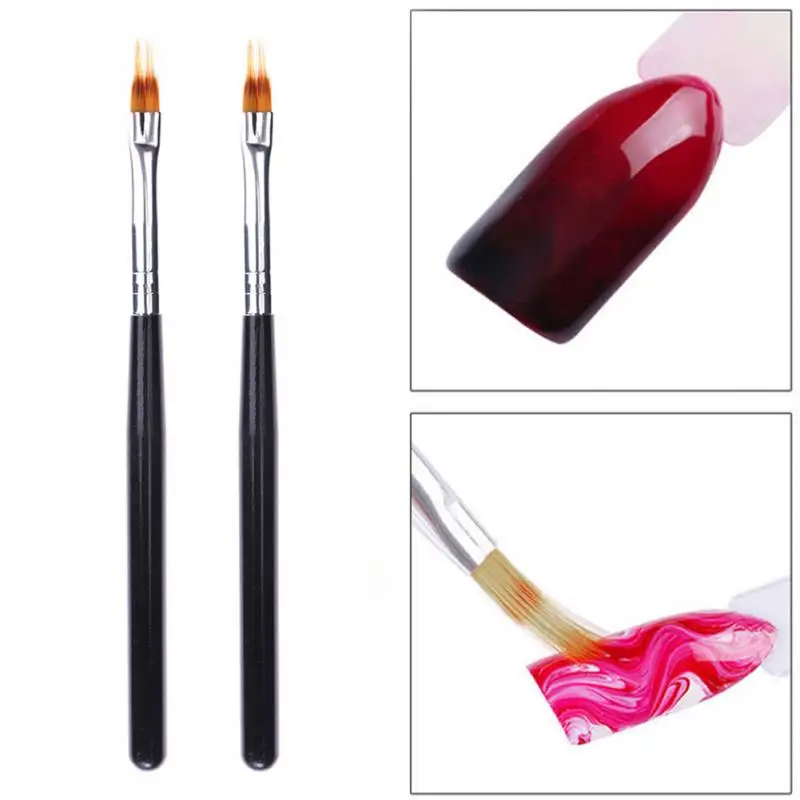 

1pc Wood Handle Nylon Hair Ombre Brush Nail Art Brushes Soft Professional Nails Manicure Tools For Gradient UV Gel Nail