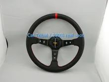 Free Shipping 2016 14-inch black leather steering wheel modification / good quality omp racing steering wheel modified