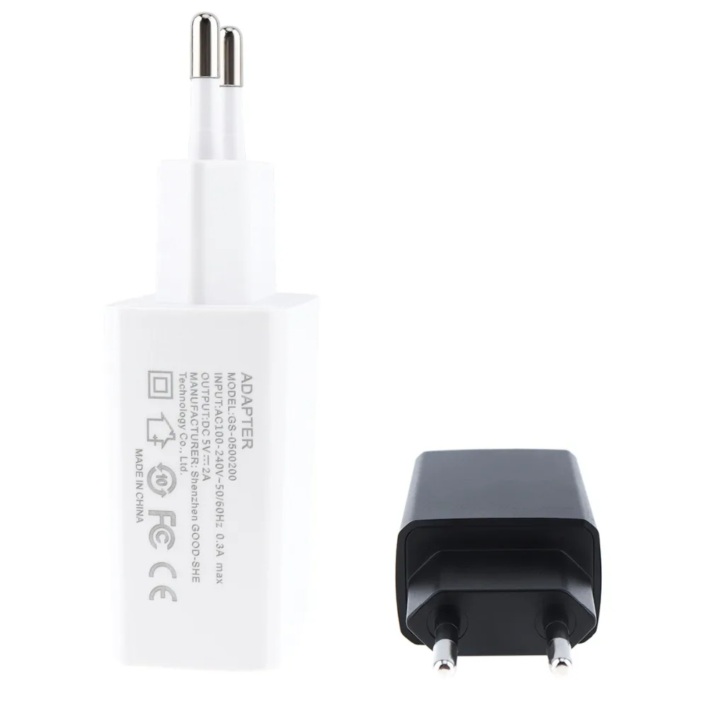 2Pcs Heat Resistant Travel Mini USB EU Plug Charger 5V 2A for Mobile Phone / Tabletin Chargers