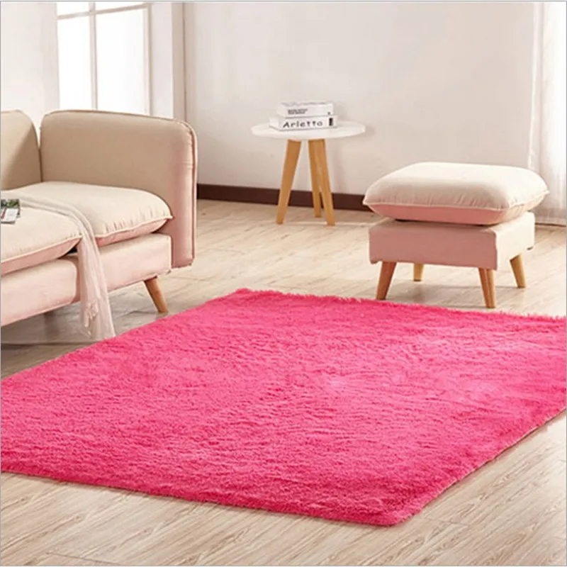 New 80*120cm Long Plush Soft Carpet Bed Area Rug Non Slip Floor Mats