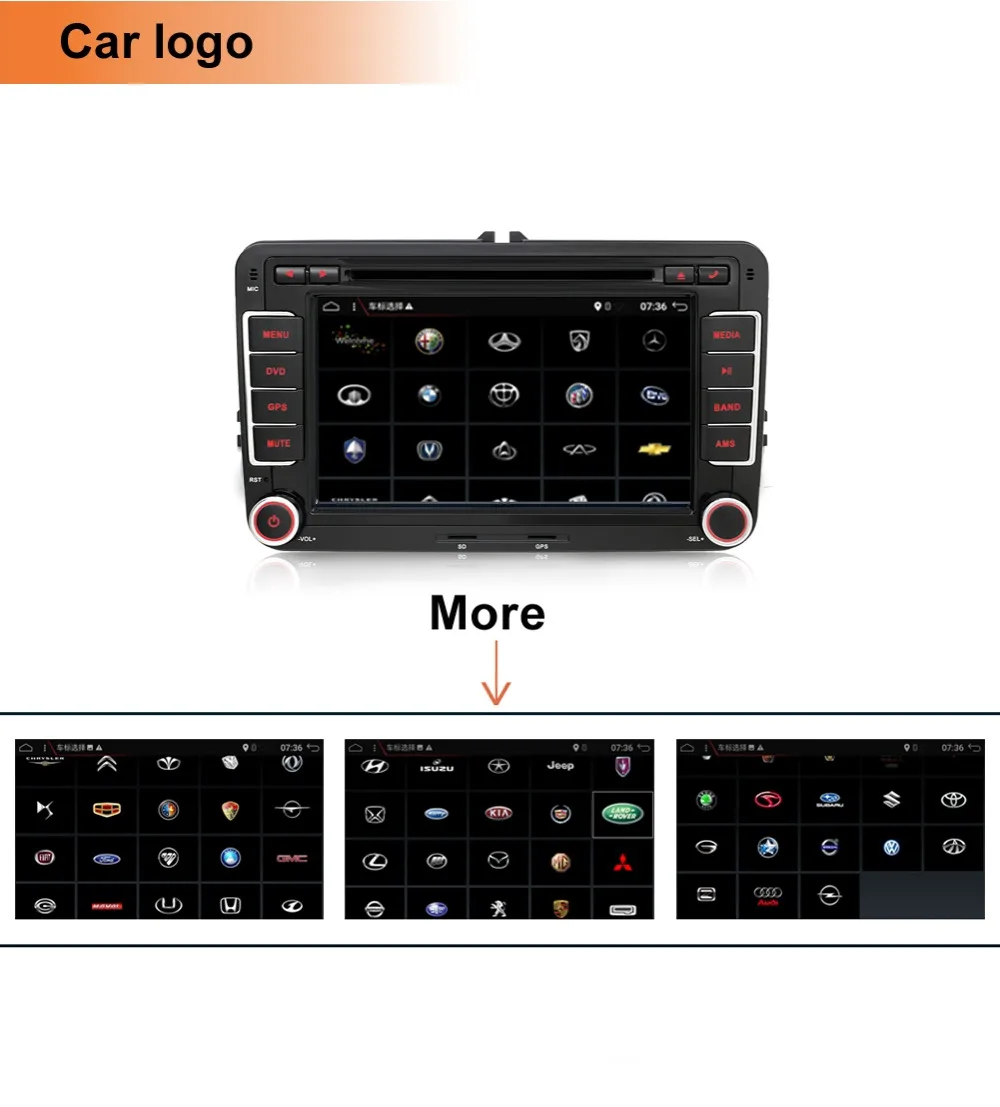 Cheap Bosion Android 9.0 7" 2 din Car DVD GPS radio stereo player for Volkswagen golf 6 passat b6 B7 Touran polo Tiguan seat leon 16