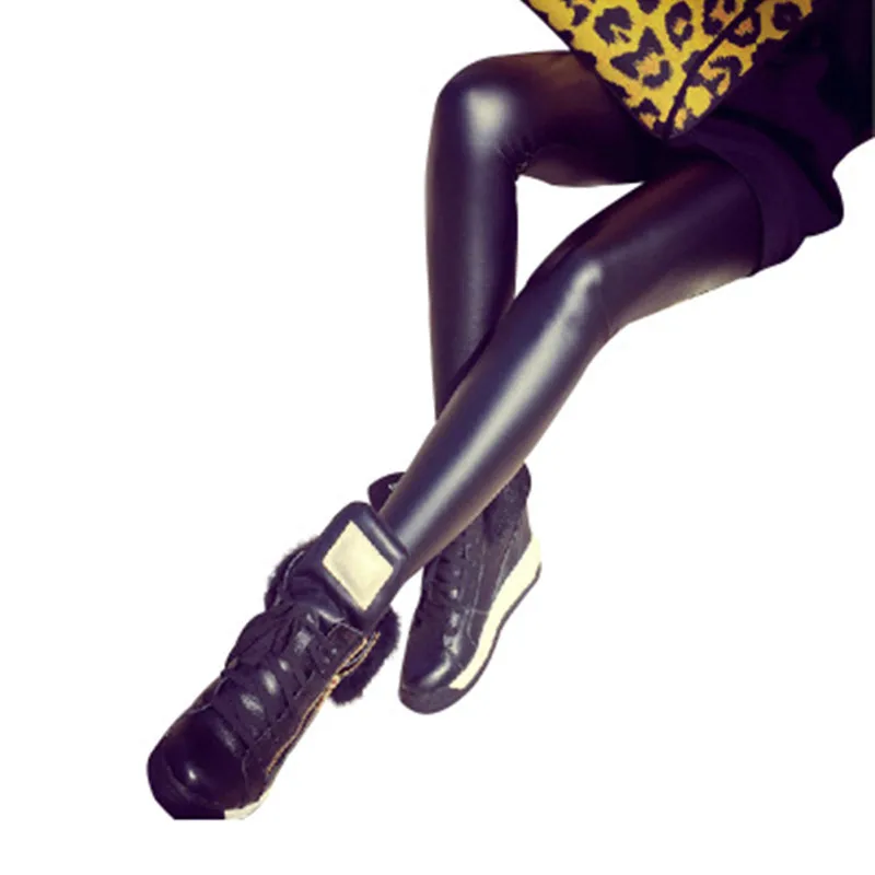 2019 Fashion Women PU Leather Pants High Elastic Waist Leggings Not Crack Slim Leather Leggings Skinny Fleece Trousers Leggings 2019 Fashion Women PU Leather Pants High Elastic Waist Leggings Not Crack Slim Leather Leggings Skinny Fleece Trousers Leggings