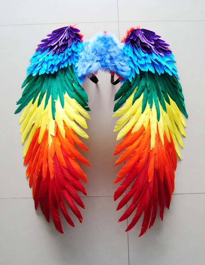 80*80 см вечерние крыло Косплей ангел и дьявол цвета, декорированной крыльями из перьев с братьями или колледж карнавальный костюм мяч