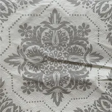 Decoupage servilletas de papel de mesa elegante tejido vintage toalla blanco gris flor punto cumpleaños fiesta de boda hogar hermosa decoración 20