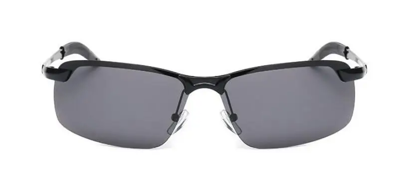 Высококачественные Модные прямоугольные поляризованные мужские солнцезащитные очки для вождения, фирменный дизайн, мужские солнцезащитные очки Uv400 Oculos De Sol Masculino - Цвет линз: Черный
