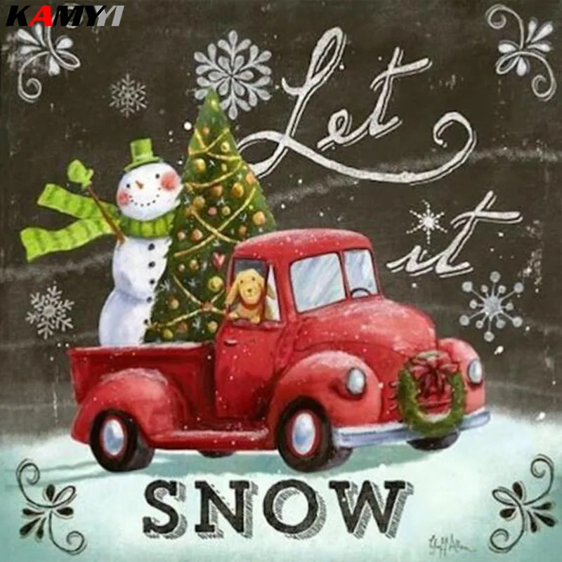 

Diamond Painting Cross Stitch Snow Diamond Mosaic Full Square/Round Cartoon Diamond Embroidery Car Rhinestones Pattern Gift XY1