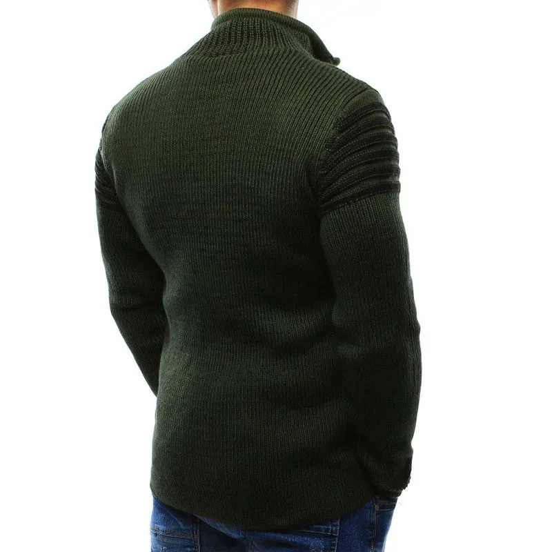 Осенне-зимний мужской свитер, новинка, повседневный Однотонный мужской свитер с длинным рукавом, Хлопковый вязаный пуловер для мужчин, M-XXL, вязаная одежда для мужчин