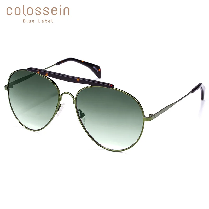 COLOSSEIN авиаторы солнцезащитные очки для женщин винтажное покрытие UV400 градиентные очки легкий металлический сплав ацетатные очки Солнцезащитные очки мужчины