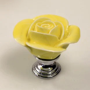 

4PCS Vintage Rose Flower Ceramic Door Knob Cabinet Drawer Kitchen Cupboard Handle decorative door cabinet knobs handles pulls