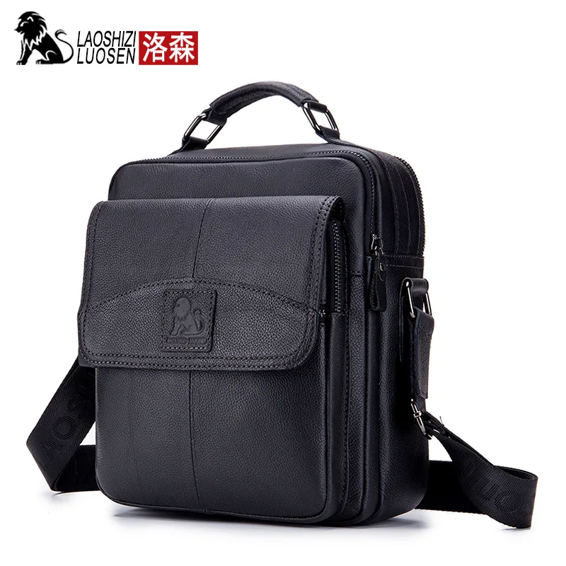 Mensageiro de Couro Bolsa Masculina Ombro Moda Crossbody Genuíno Pequeno Cera Óleo Estilo Casual Aleta Negócios Bolsas Viagem Presente