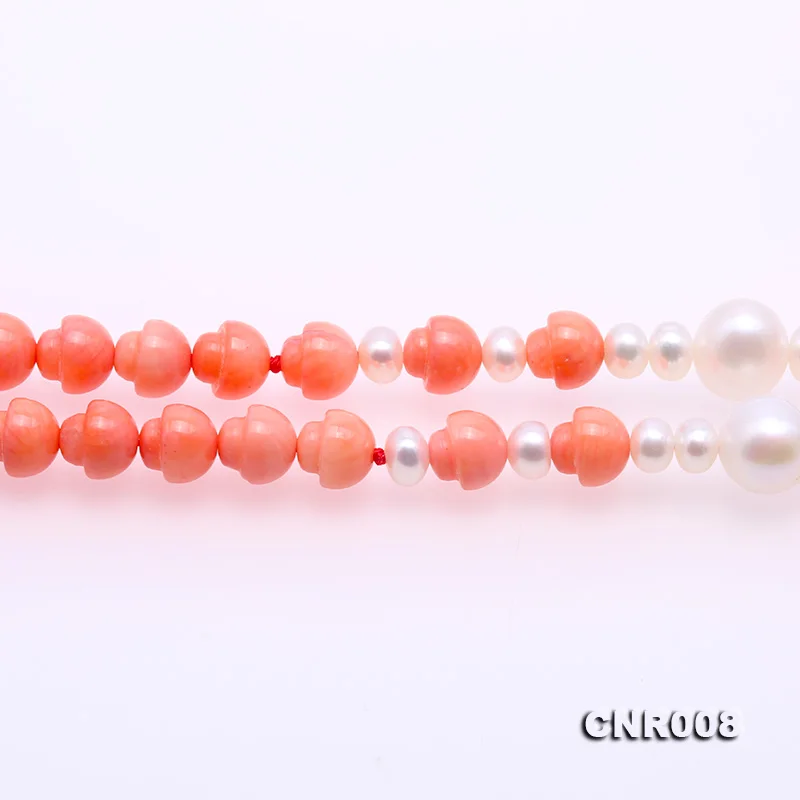 JYX очарование 6,5 мм розовый коралл ожерелье для оперы длинный один кисточкой ожерелье Элегантный драгоценный камень женские ювелирные изделия матери 3" ручной работы