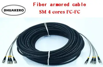 

free shipping AB182K telecom 4 core SM single mode FC-FC outdoor duplex FTTH G657 Fiber optic patch cord 7mm Cable