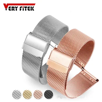 

Q8 Smartwatch Metal Replacement Strap Stainless Steel Band Black Silver for VERYFITEK Q8 Smart Watch Accessories