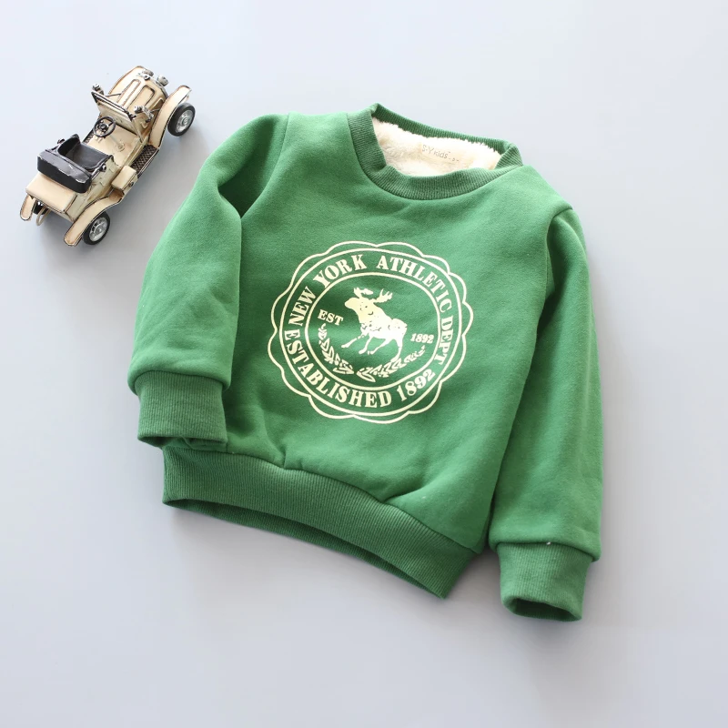 

BibiCola Baby Boy Girls winter shit Boys Autumn Pullover Clothes Children Sweatshirts Kids Girl Plus velvet thick Tops Costume
