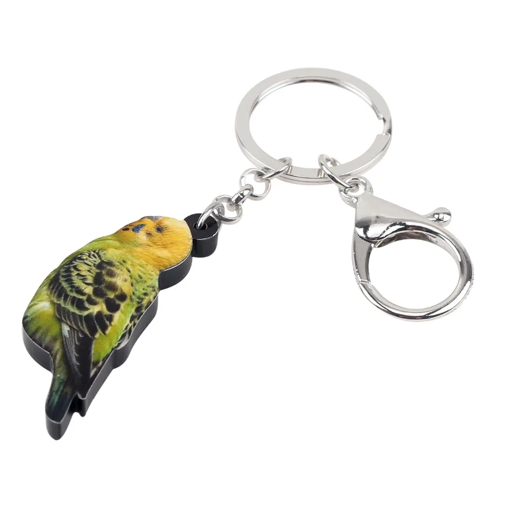 Bonsny акриловый Budgerigar брелок для ключей кольцо уникальное животное ювелирные
