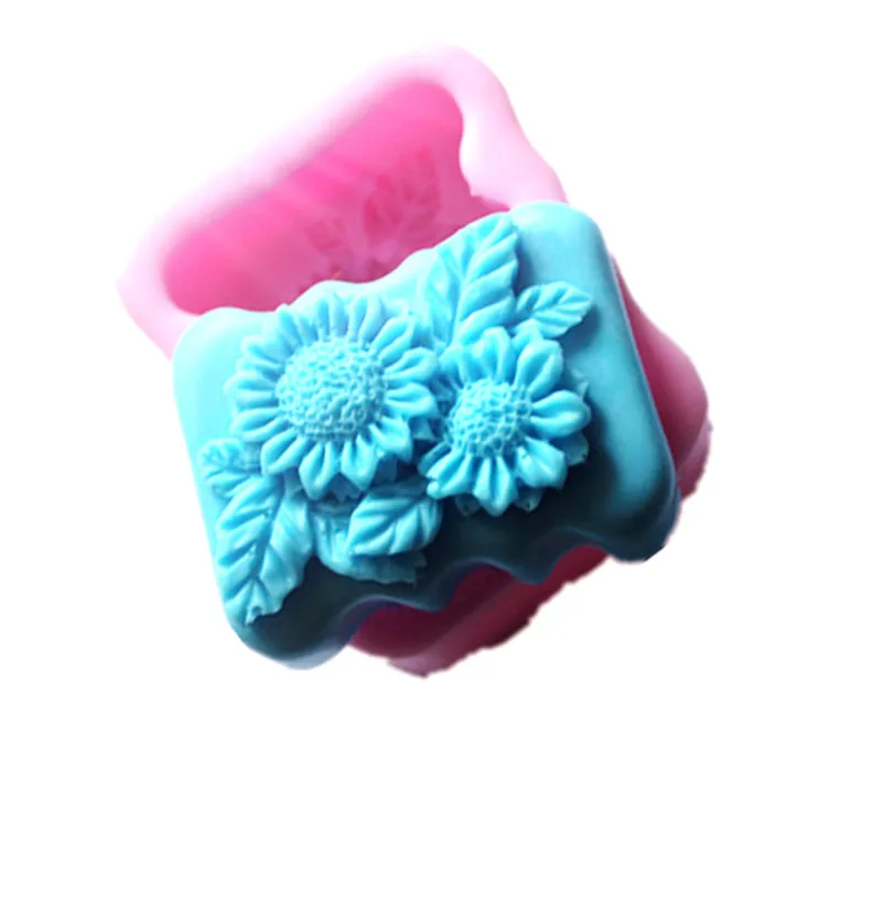 Molds Flower Pattern soap mold Manual Soap Making Tool Silicone Hand made Bath Soap Flower Pattern Mold