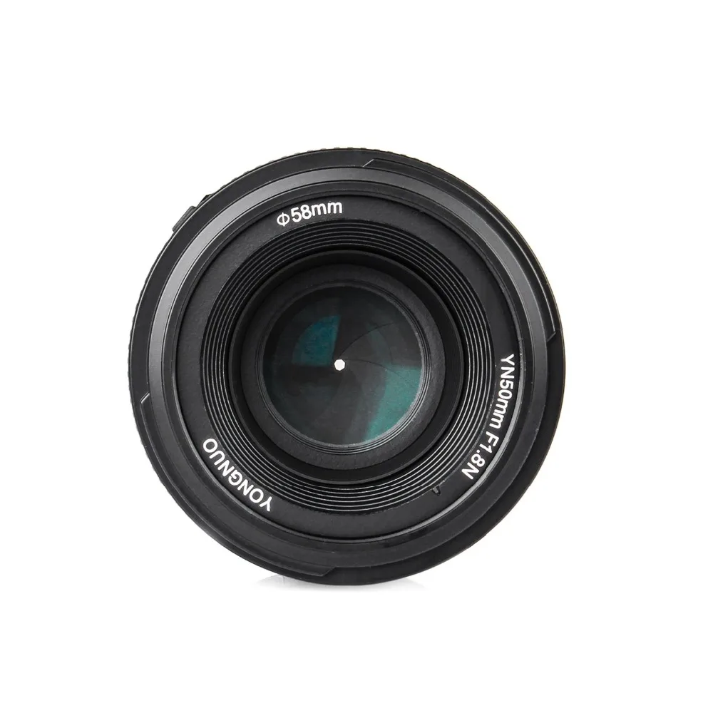Объектив YONGNUO 50 мм YN50mm F1.8 с большой апертурой и автофокусом объектив для Nikon D5300 D3200 D3100 D7200 D700 DSLR камеры 50 мм Объективы
