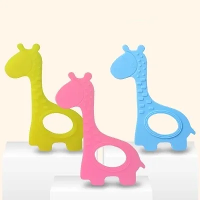 

Silicone Giraffe Teether Toy BPA Free Silicone Teether Beads Baby Teething Pendant For Baby Teething Necklace