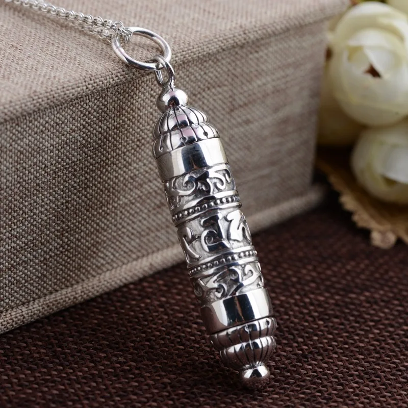 

2019 Ammonite,ammolite Limited Deer S925 Resto Ancient Ways Is Thai Locket Buddhist Culture Six Words Rotatable Design Pendant