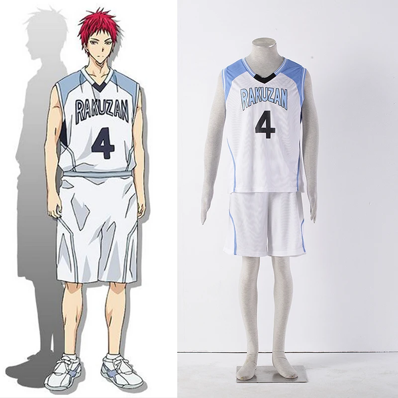 

Anime Kuroko No Basuke RAKUZAN School Basketball Uniforms Clothes Unisex Akashi Seijuro Sport Cosplay Costume White No.4