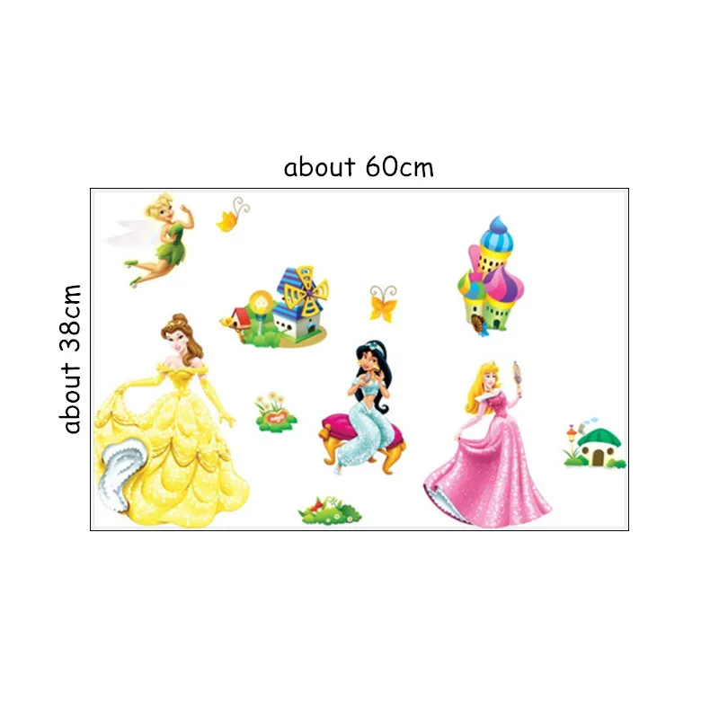 baby favorite fairy princess wall stickers snow white castle 3d vinyl decals for kids rooms decoration girl poster free shipping in wall stickers from home