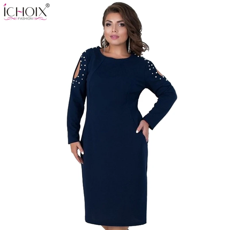 

Cold Shoulder 5XL 6XL Big Size Winter Dress Women Large Size Bandage Party Dress Elegant Work Office Dress Plus Size Clothing