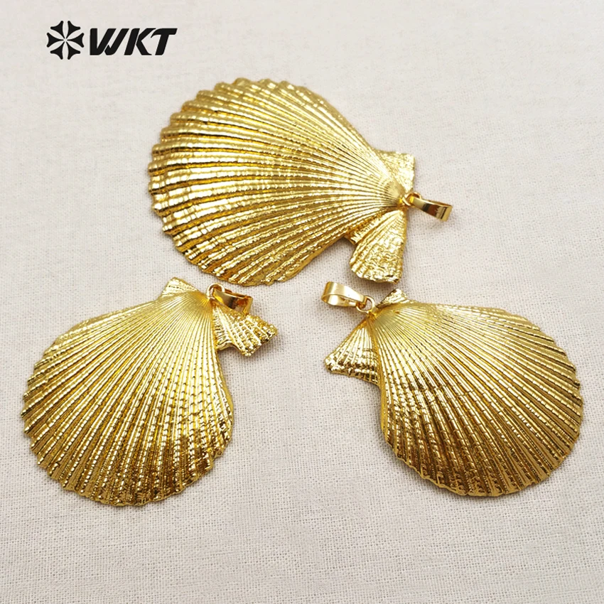 

WT-JP004 WKT Wholesale In High Quality Pendant with Special Push Shell Pendant With Metal Plated For Fashion Female